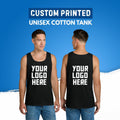 Custom Printed Unisex Cotton Tank, Add Your Text or Photo, Front Back Printing