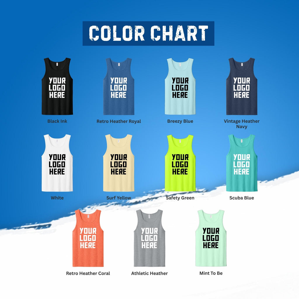 Custom Printed Unisex Cotton Tank, Add Your Text or Photo, Front Back Printing