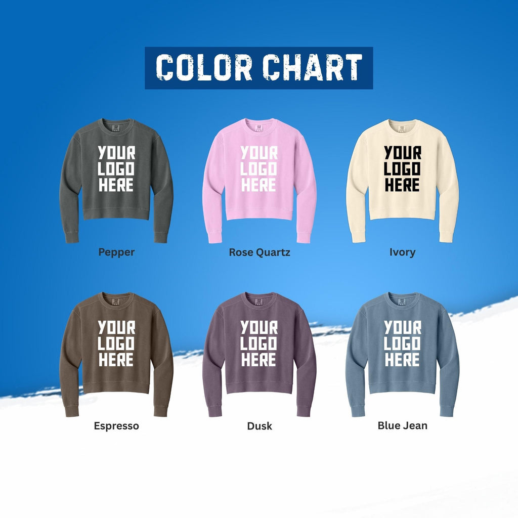 Comfort Colors® Women's Drop Shoulder Sweatshirt, Custom Printed Crewneck, Design Your Own Logo Text
