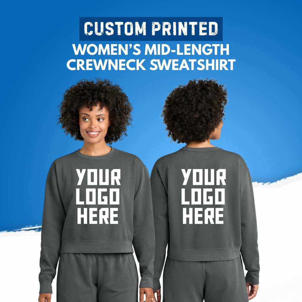 Comfort Colors® Women's Drop Shoulder Sweatshirt, Custom Printed Crewneck, Design Your Own Logo Text