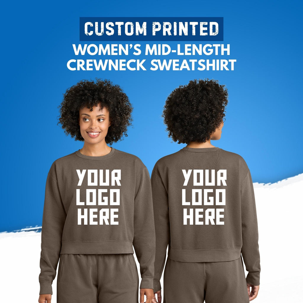 Comfort Colors® Women's Drop Shoulder Sweatshirt, Custom Printed Crewneck, Design Your Own Logo Text