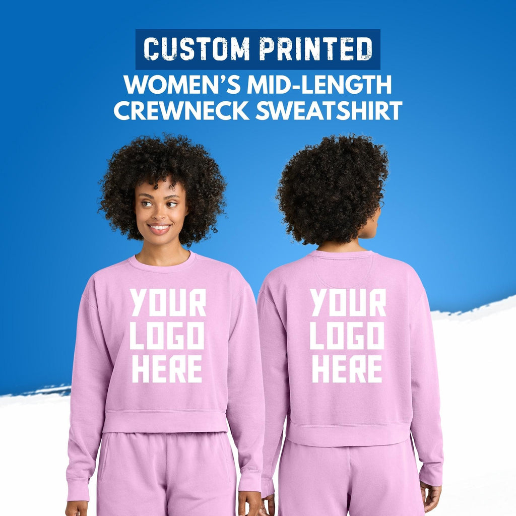 Comfort Colors® Women's Drop Shoulder Sweatshirt, Custom Printed Crewneck, Design Your Own Logo Text