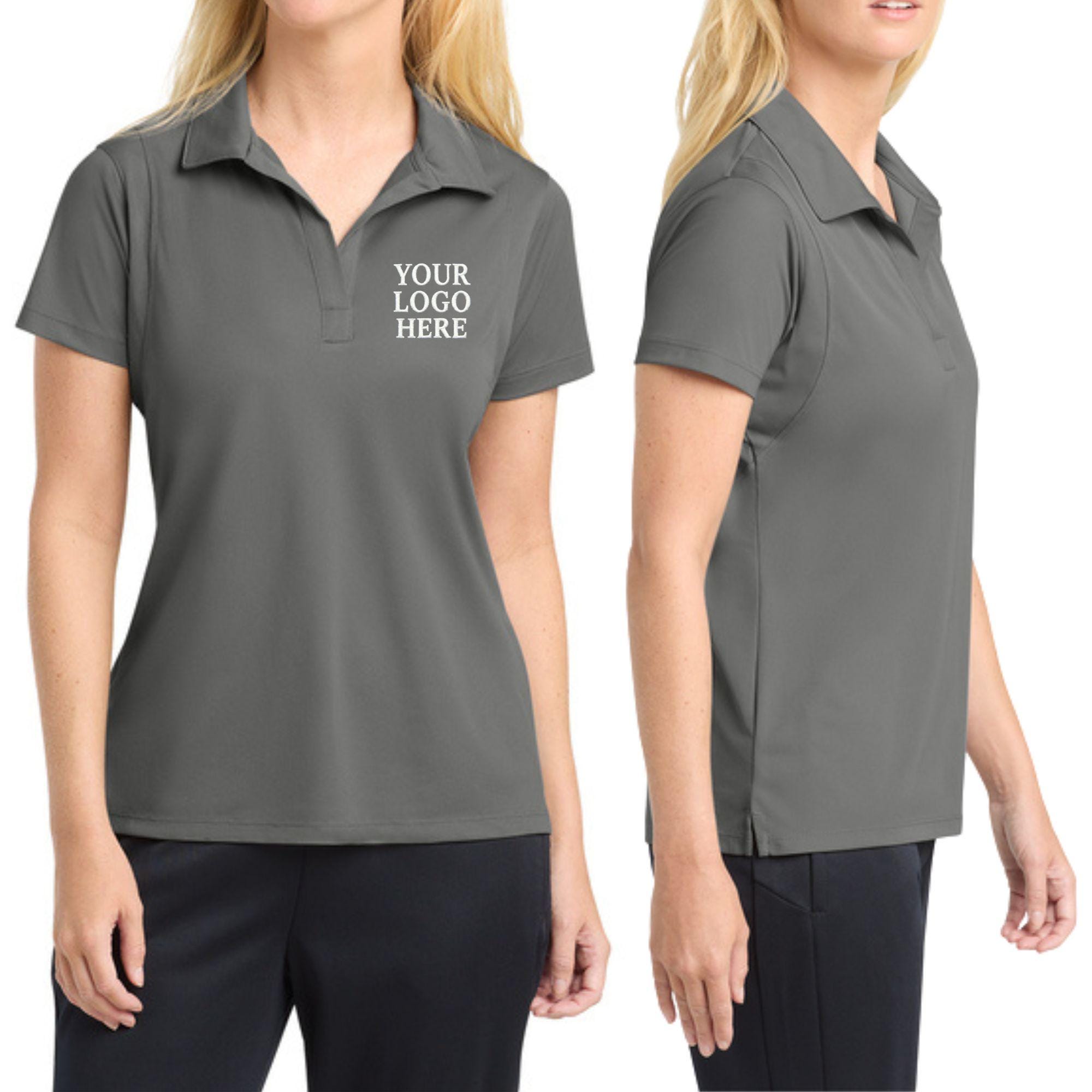 Custom Embroidered Sport-Tek Women's Polo, Personalized Logo Wick Polo, Business Uniform, Monogrammed Shirt