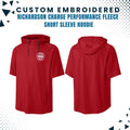 Custom Embroidered Fleece Hoodie, Performance Short Sleeve Hoodie, Personalized Embroidered Hoodie, Your Text Here