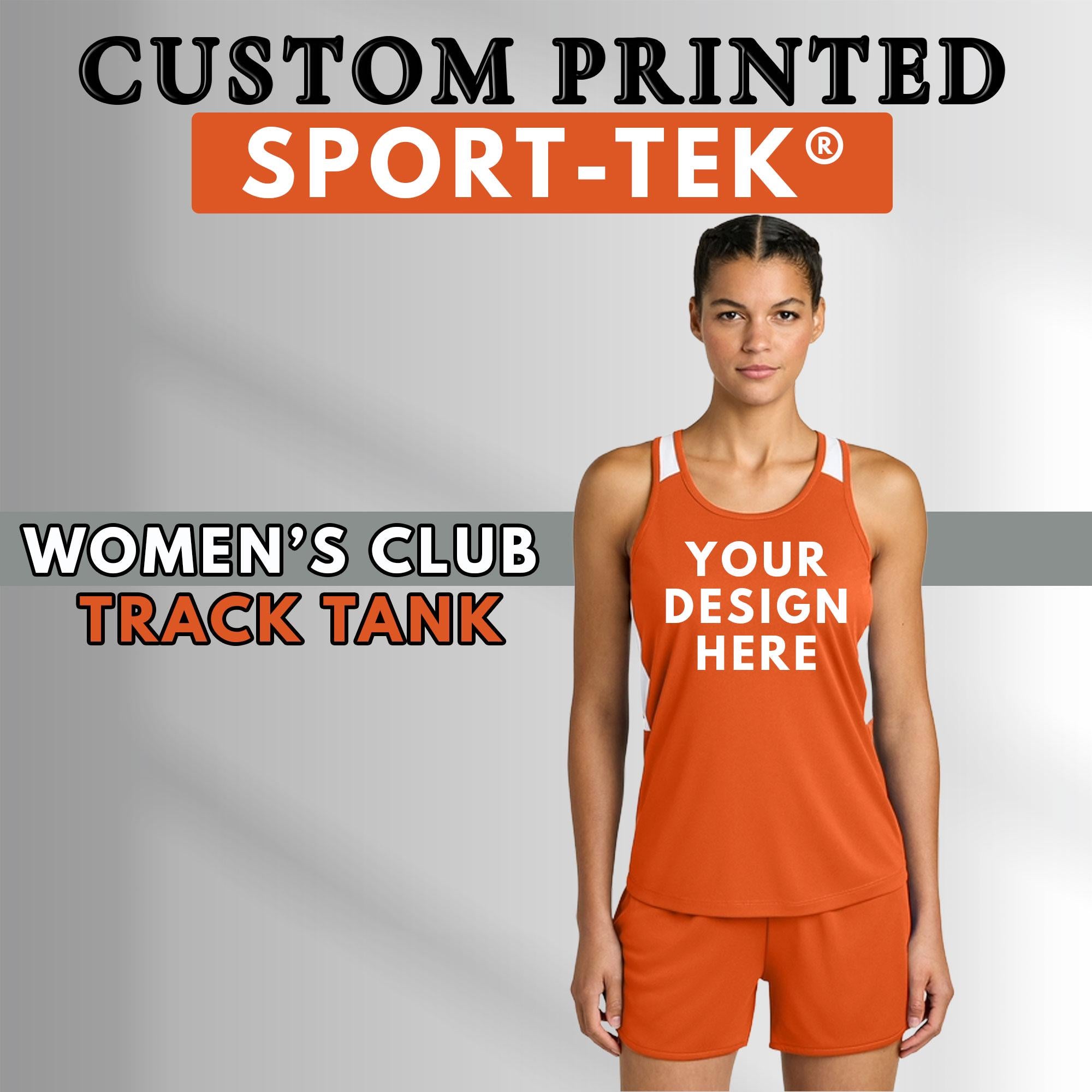 Custom Sport-Tek® Women's  Club Track Tank, Women's Dri Fit Tnank, Front Back Printing