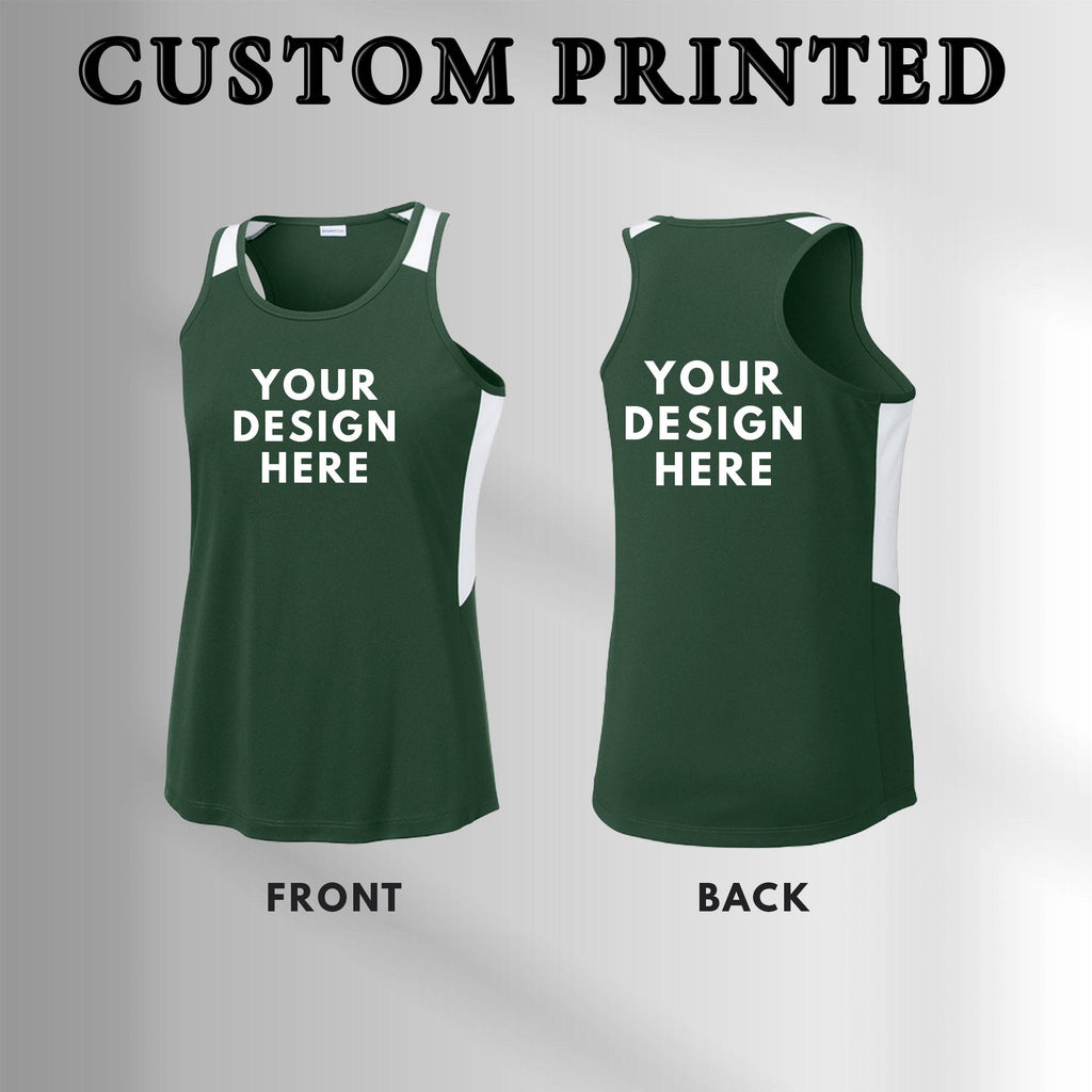 Custom Sport-Tek® Women's  Club Track Tank, Women's Dri Fit Tnank, Front Back Printing