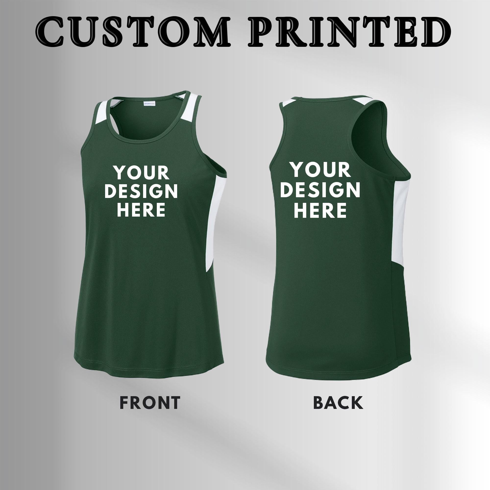 Custom Sport-Tek® Women's  Club Track Tank, Women's Dri Fit Tnank, Front Back Printing