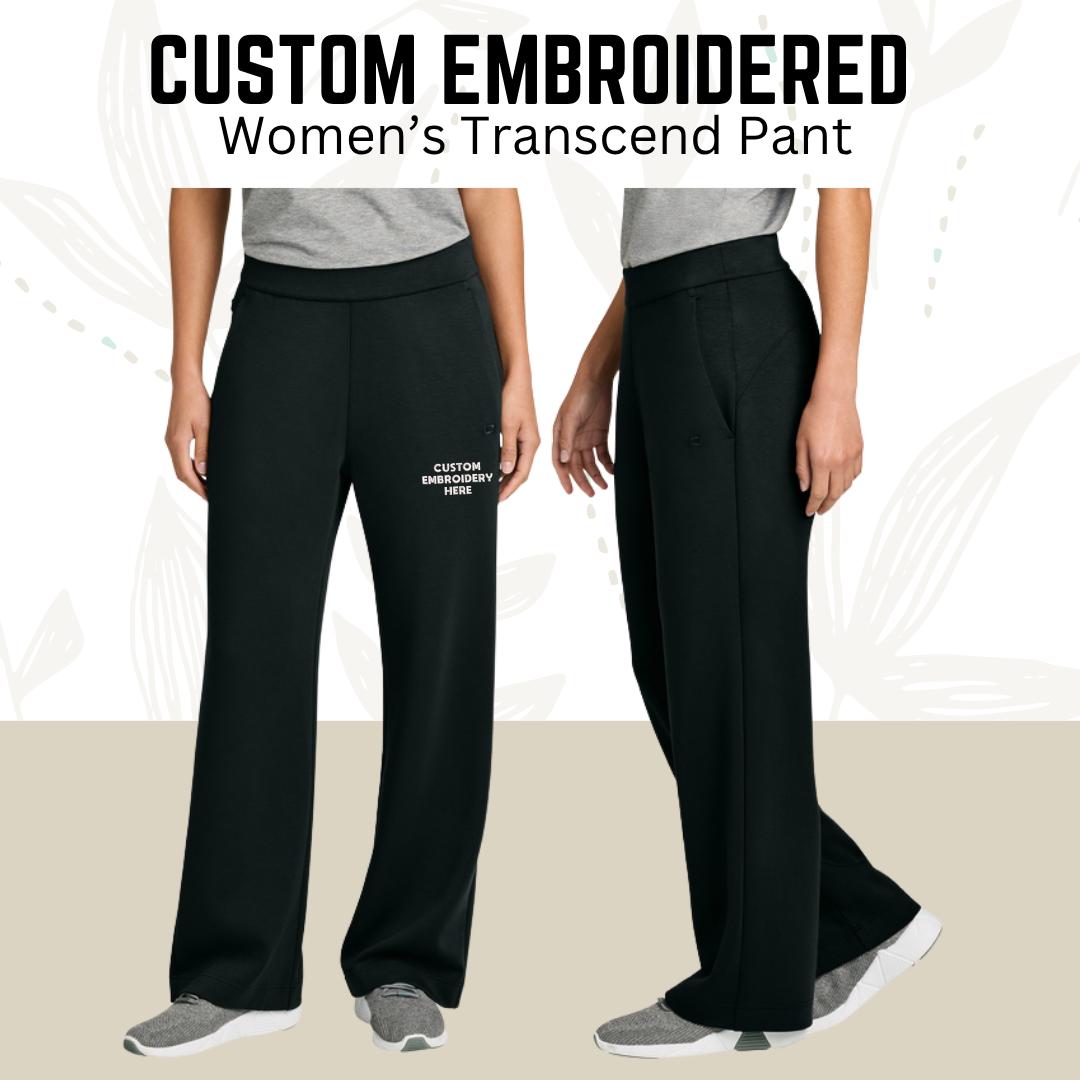 Custom Embroidered Womens Fleece Sweatpants, Open-Bottom Sweatpant, Personalized Baggy Pants