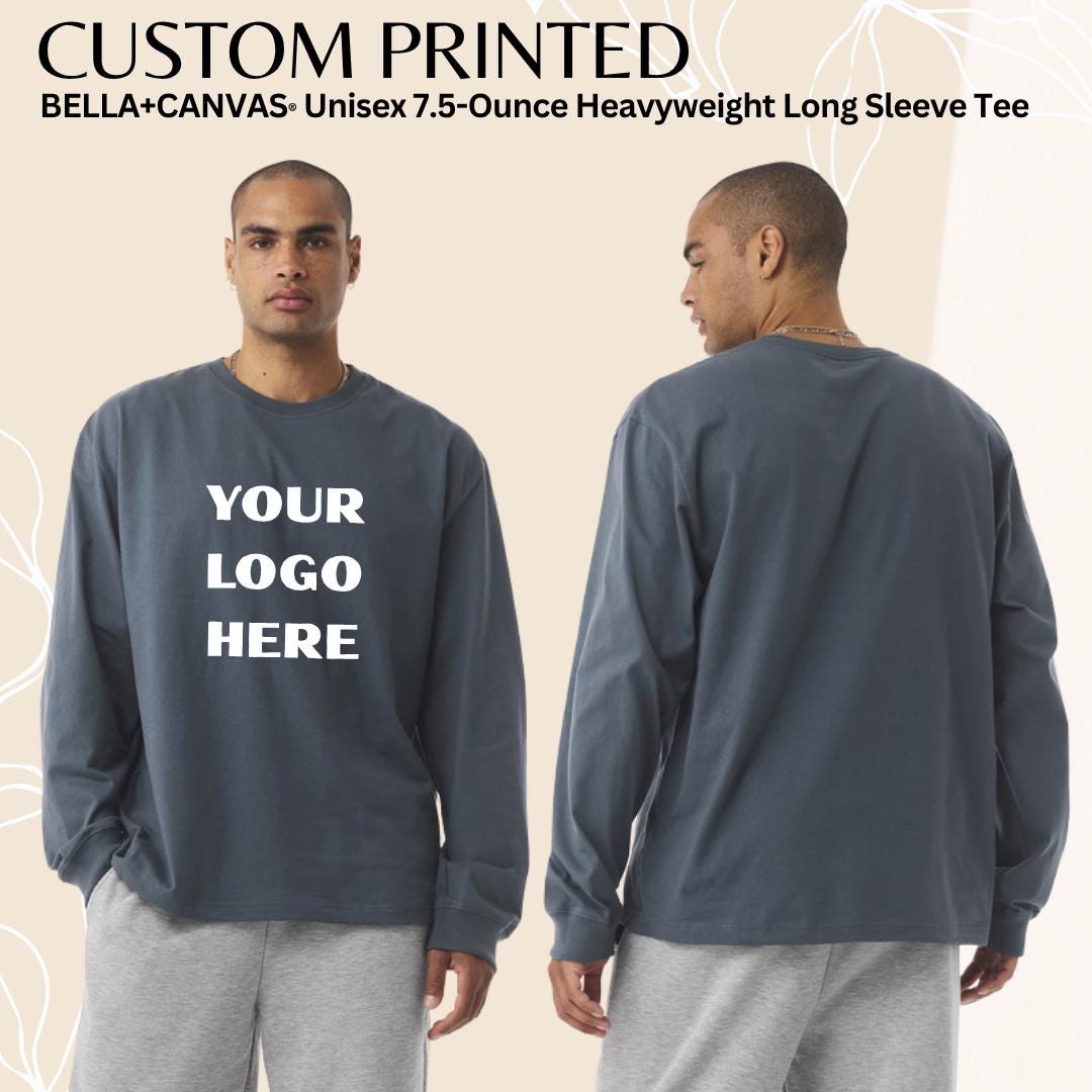 Custom Heavyweight Long Sleeve Cotton Crewneck T Shirt: Personalized Unisex Streetwear