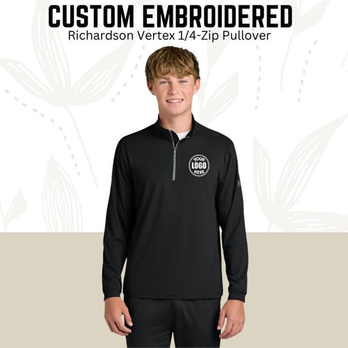Custom Embroidered 1/4-Zip Pullover: Personalized Text & Logo, Richardson Quarter Zip