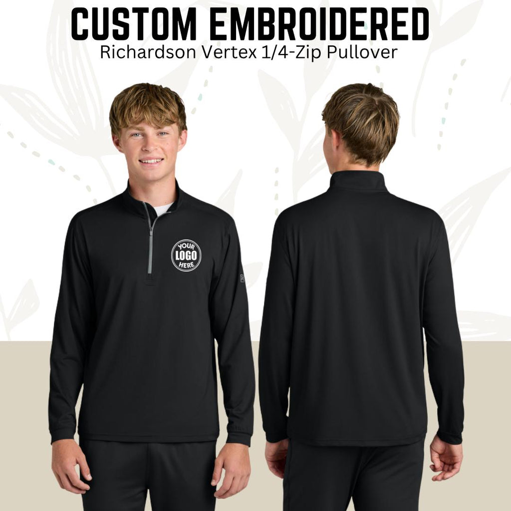 Custom Embroidered 1/4-Zip Pullover: Personalized Text & Logo, Richardson Quarter Zip
