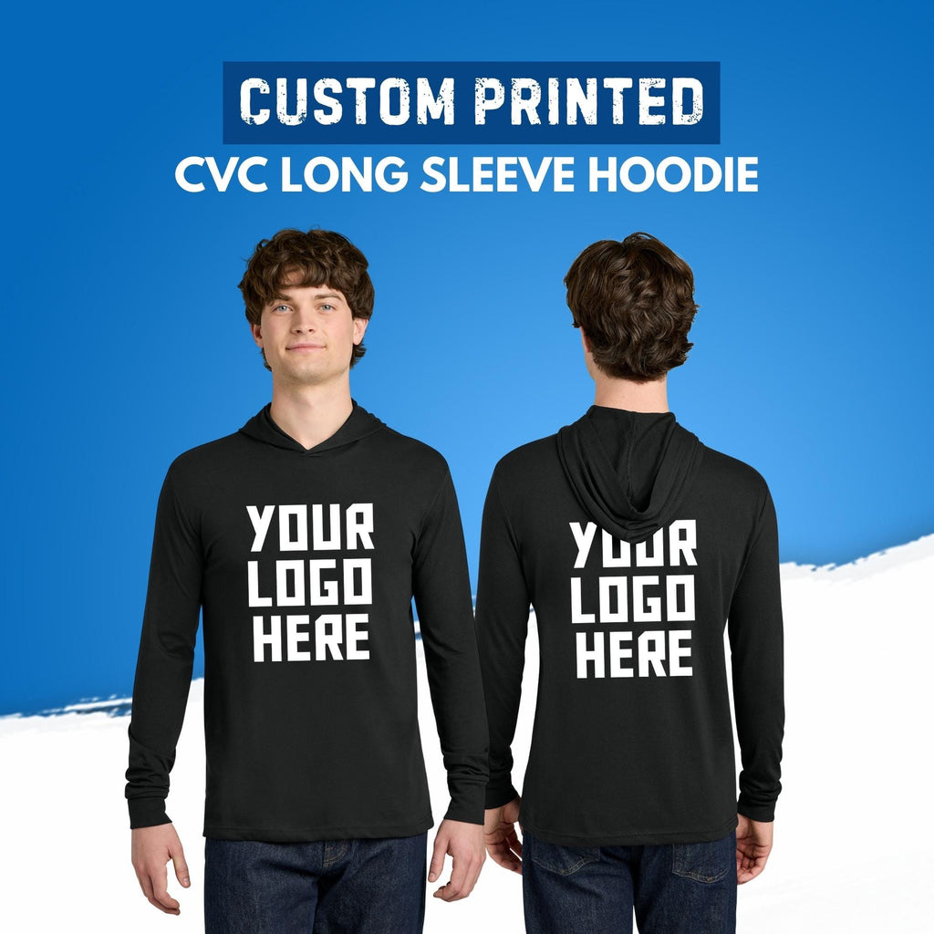Custom Printed Long Sleeve Hoodie, Unisex Hooded Pullover, Front Back Printing