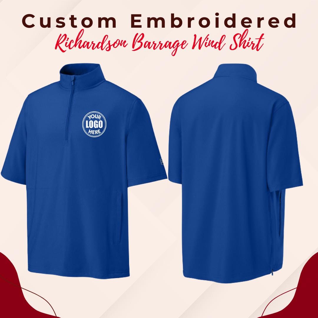 Custom Embroidered Wind Shirt, 1/2-Zip Pullover, Water Resistance Fabric, Monogram Quarter Zip,  University College Shirt