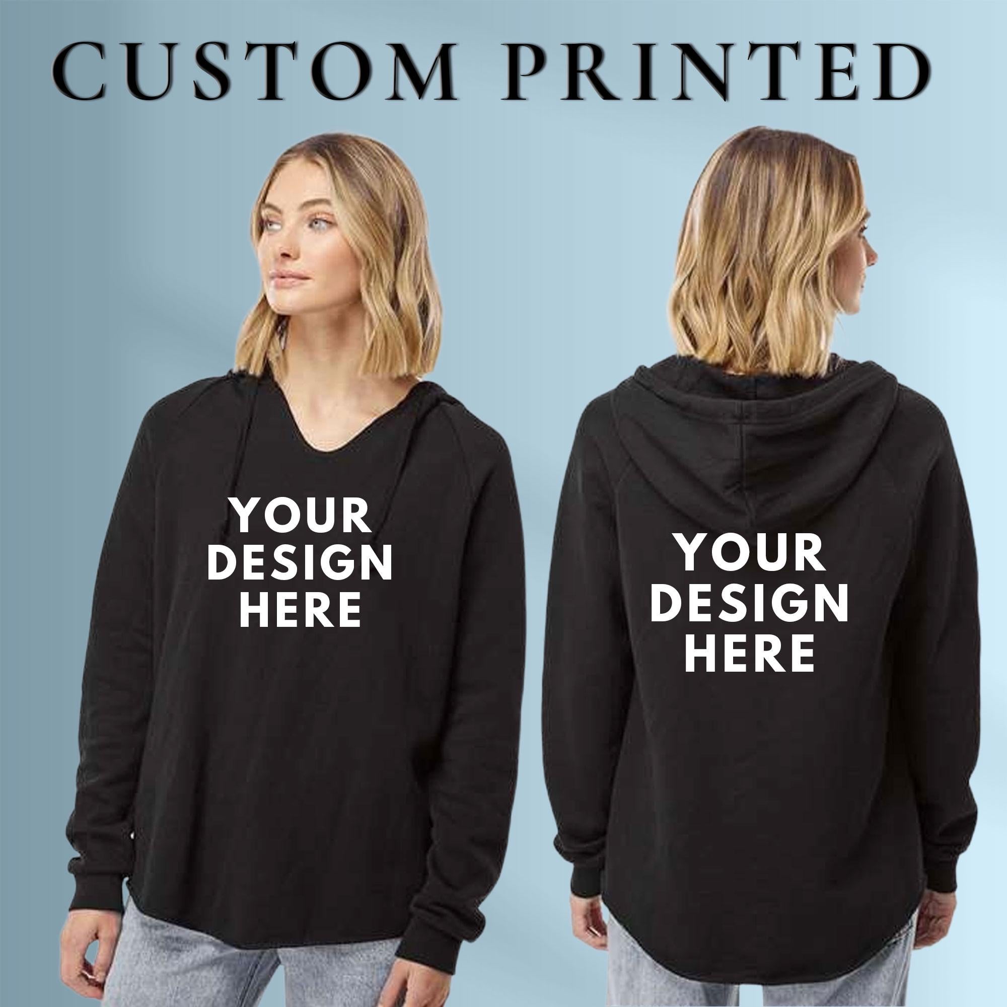 Custom Womens Lightweight Hooded Sweatshirt, Printed Hoodies, Personalized Logo Hoodies, Streetwear Hoodies, Custom Text Hoodies