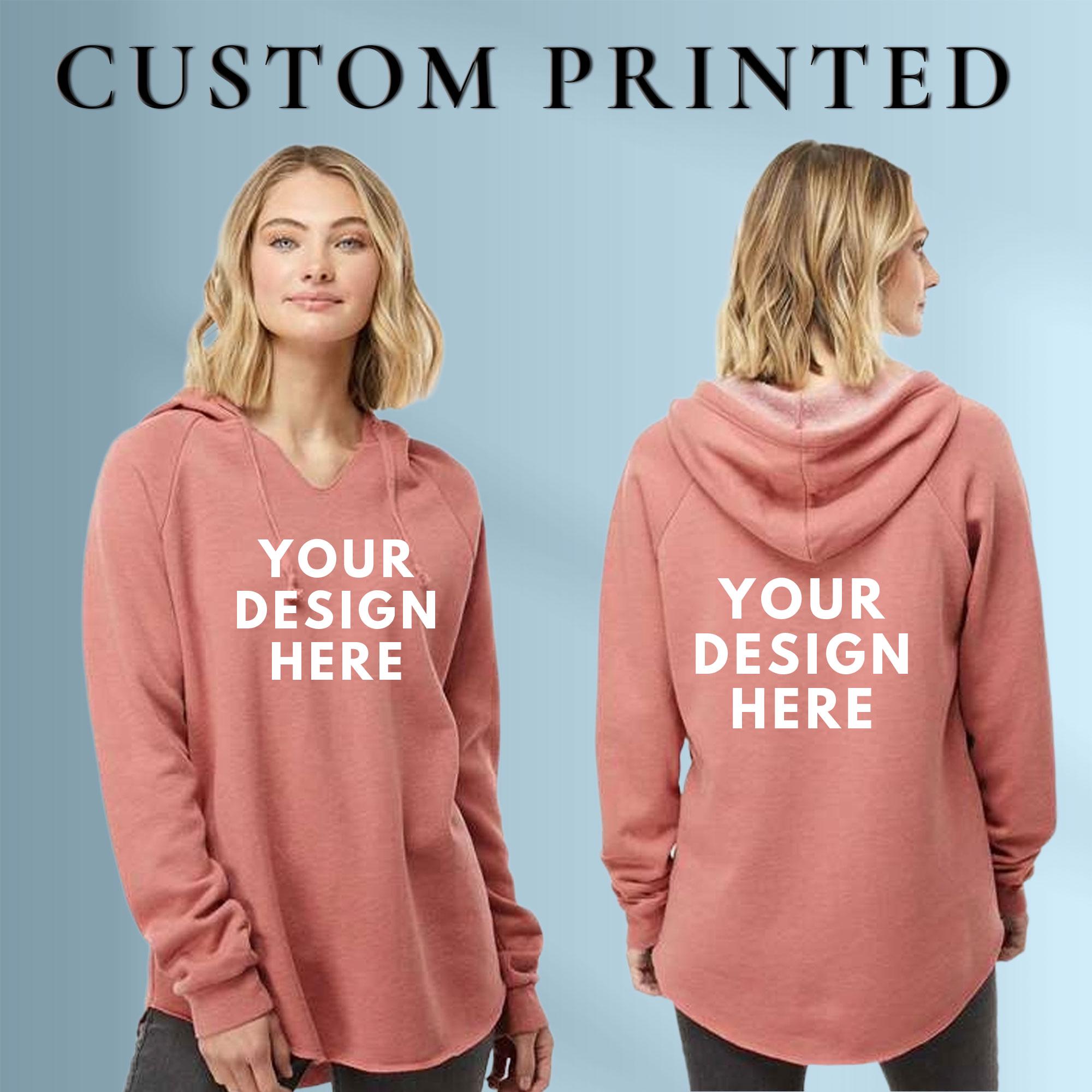 Custom Womens Lightweight Hooded Sweatshirt, Printed Hoodies, Personalized Logo Hoodies, Streetwear Hoodies, Custom Text Hoodies