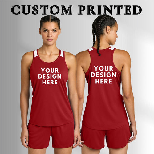 Custom Sport-Tek® Women's  Club Track Tank, Women's Dri Fit Tnank, Front Back Printing