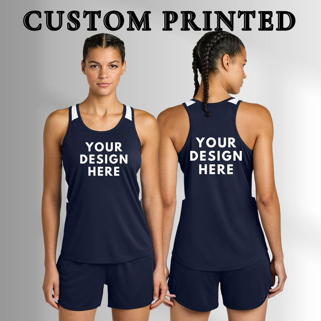 Custom Sport-Tek® Women's  Club Track Tank, Women's Dri Fit Tnank, Front Back Printing