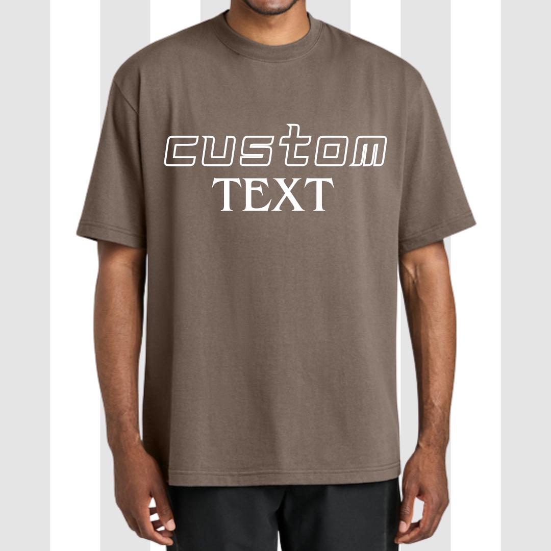 Custom Oversized Cotton T-Shirt: Personalized Front Back Printing, Unisex Streetwear Tee, Drop Shoulder