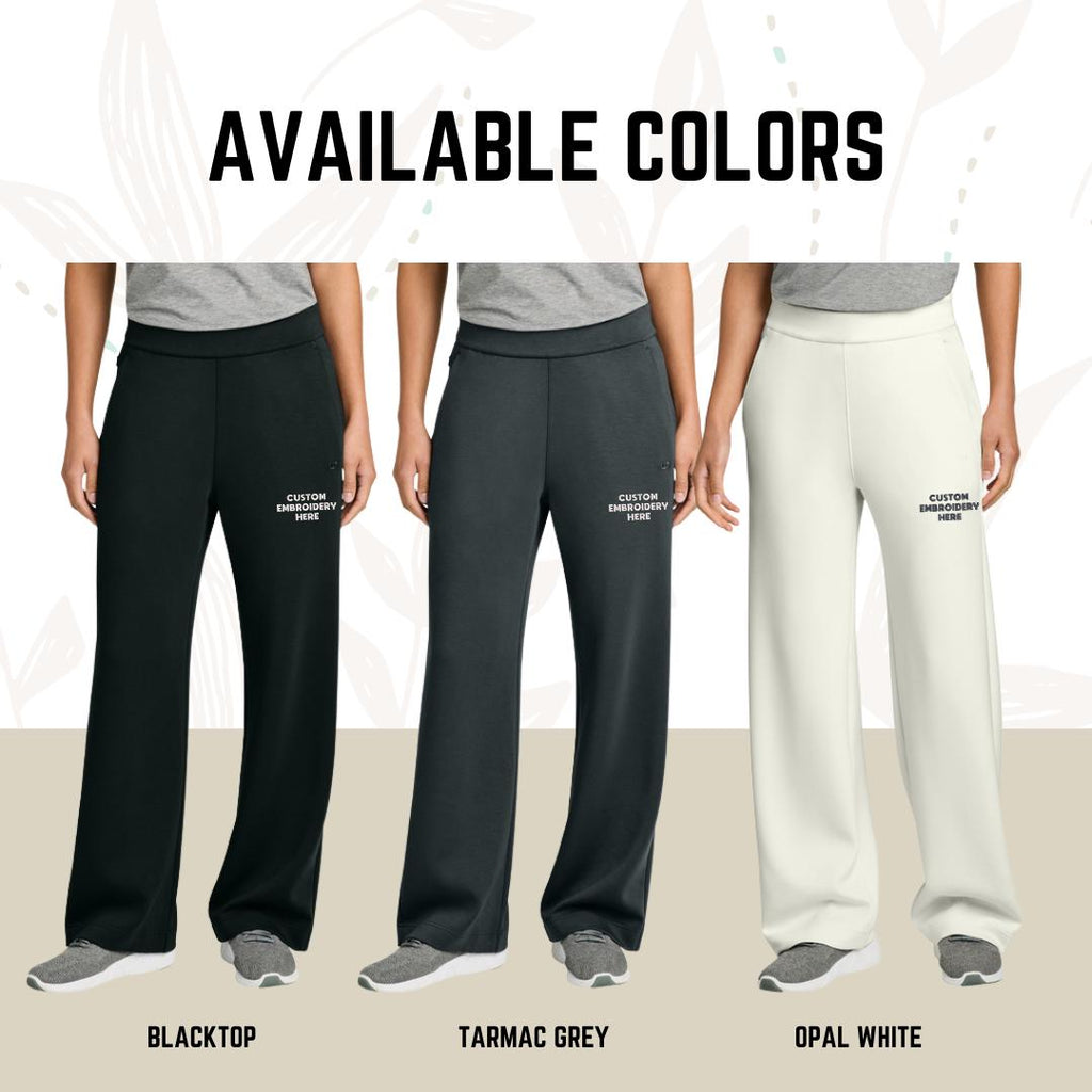 Custom Embroidered Womens Fleece Sweatpants, Open-Bottom Sweatpant, Personalized Baggy Pants