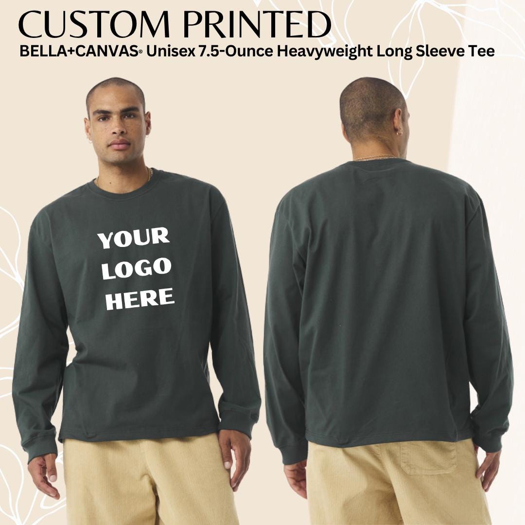 Custom Heavyweight Long Sleeve Cotton Crewneck T Shirt: Personalized Unisex Streetwear