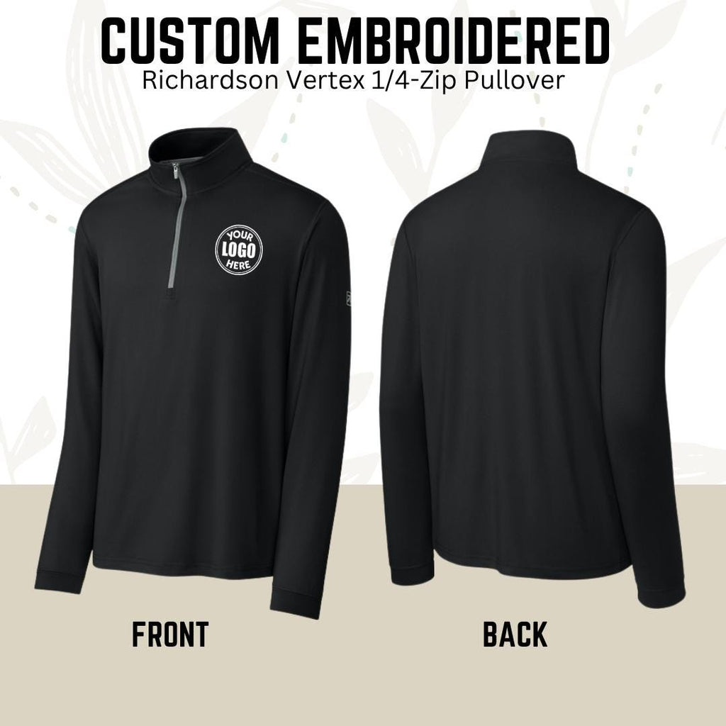 Custom Embroidered 1/4-Zip Pullover: Personalized Text & Logo, Richardson Quarter Zip