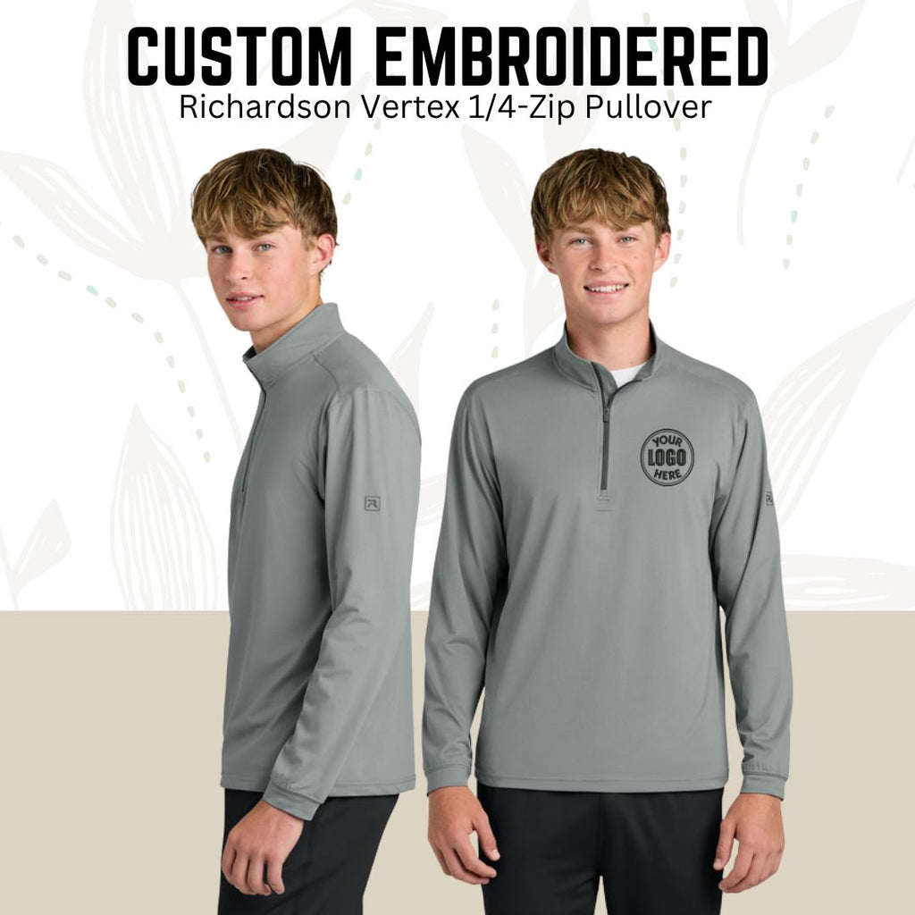 Custom Embroidered 1/4-Zip Pullover: Personalized Text & Logo, Richardson Quarter Zip