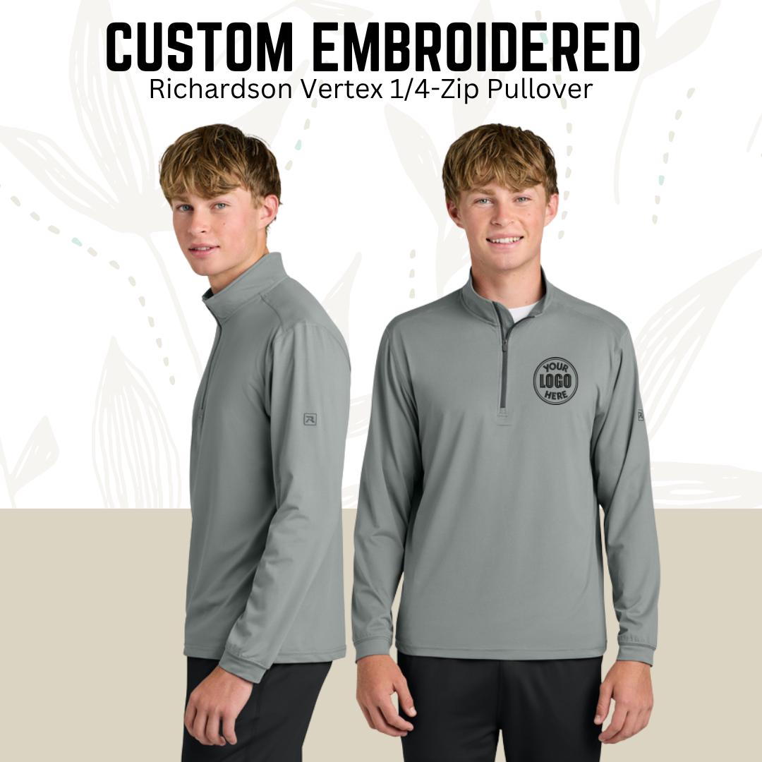Custom Embroidered 1/4-Zip Pullover: Personalized Text & Logo, Richardson Quarter Zip