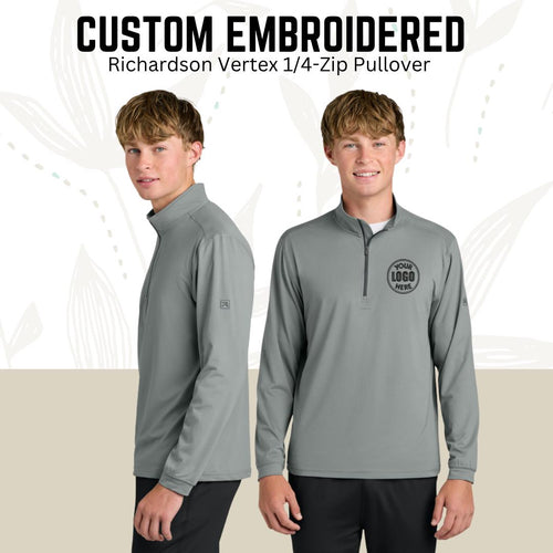 Custom Embroidered 1/4-Zip Pullover: Personalized Text & Logo, Richardson Quarter Zip