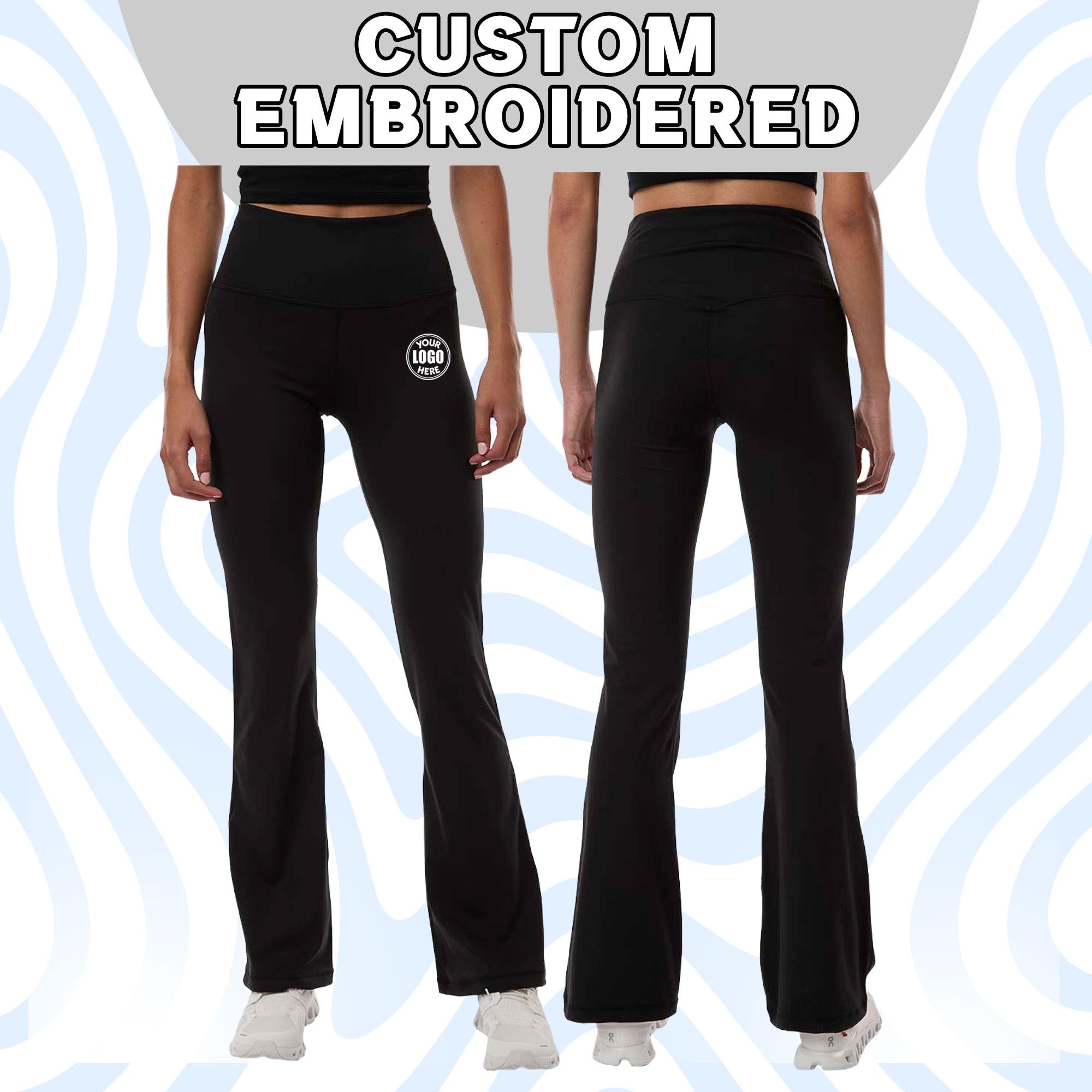 Custom Flared Leggings | High-Waisted Yoga Pants, Athletic Lounge Wear, Workout & Casual Wear, Open-Bottom