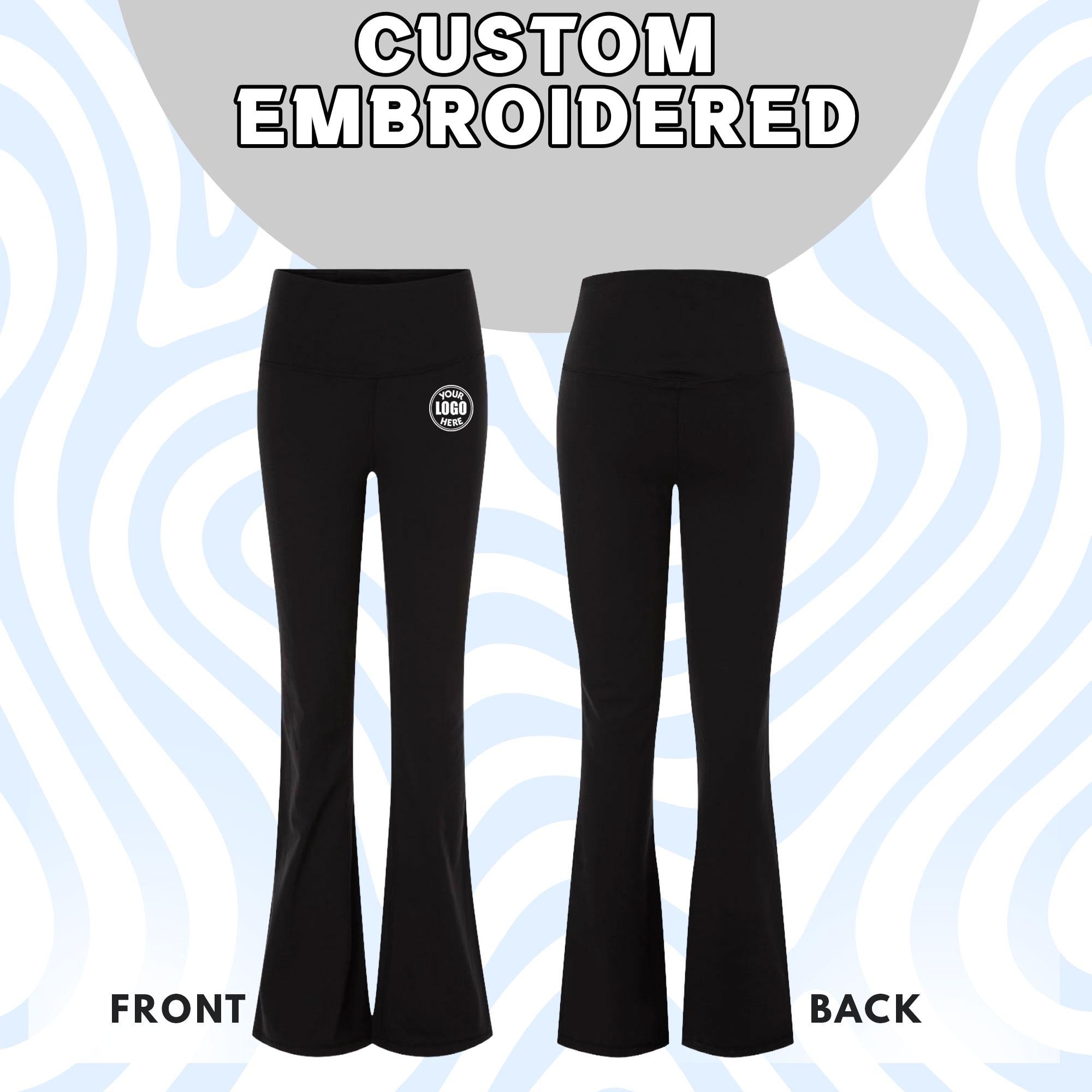 Custom Flared Leggings | High-Waisted Yoga Pants, Athletic Lounge Wear, Workout & Casual Wear, Open-Bottom