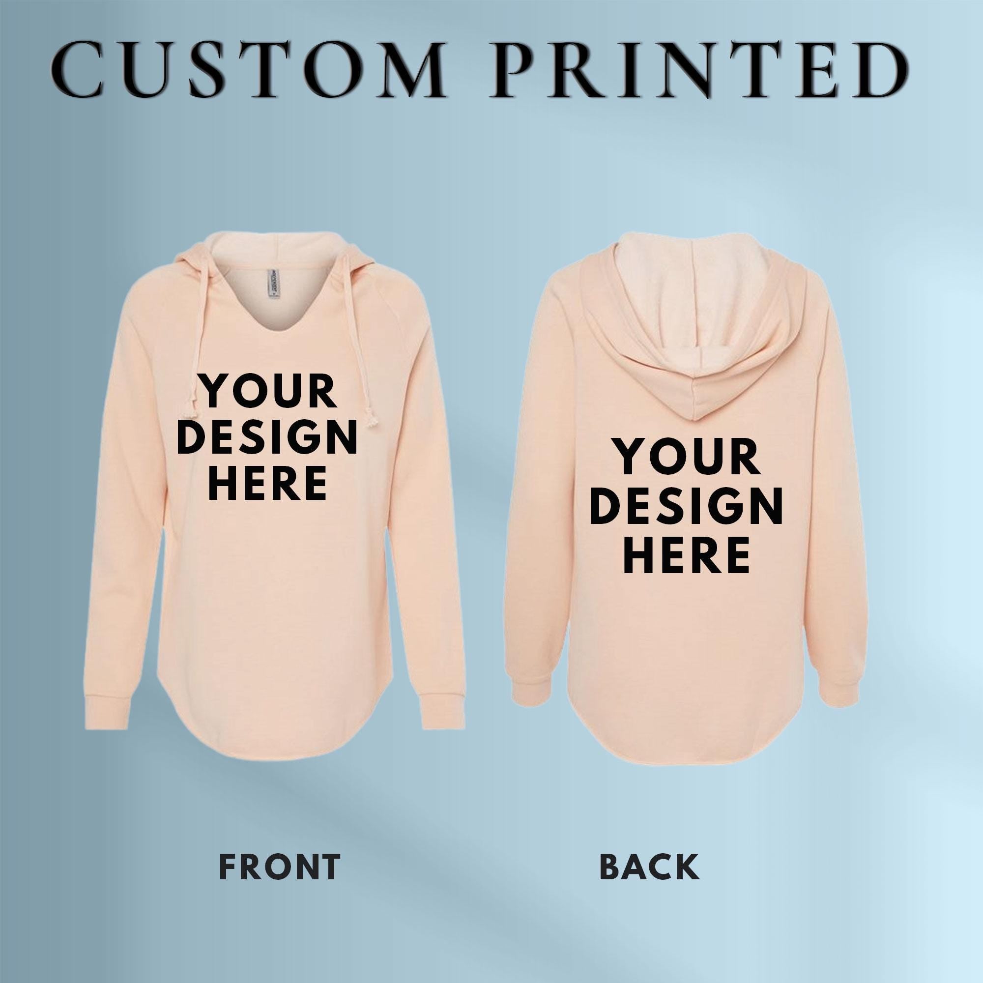 Custom Womens Lightweight Hooded Sweatshirt, Printed Hoodies, Personalized Logo Hoodies, Streetwear Hoodies, Custom Text Hoodies