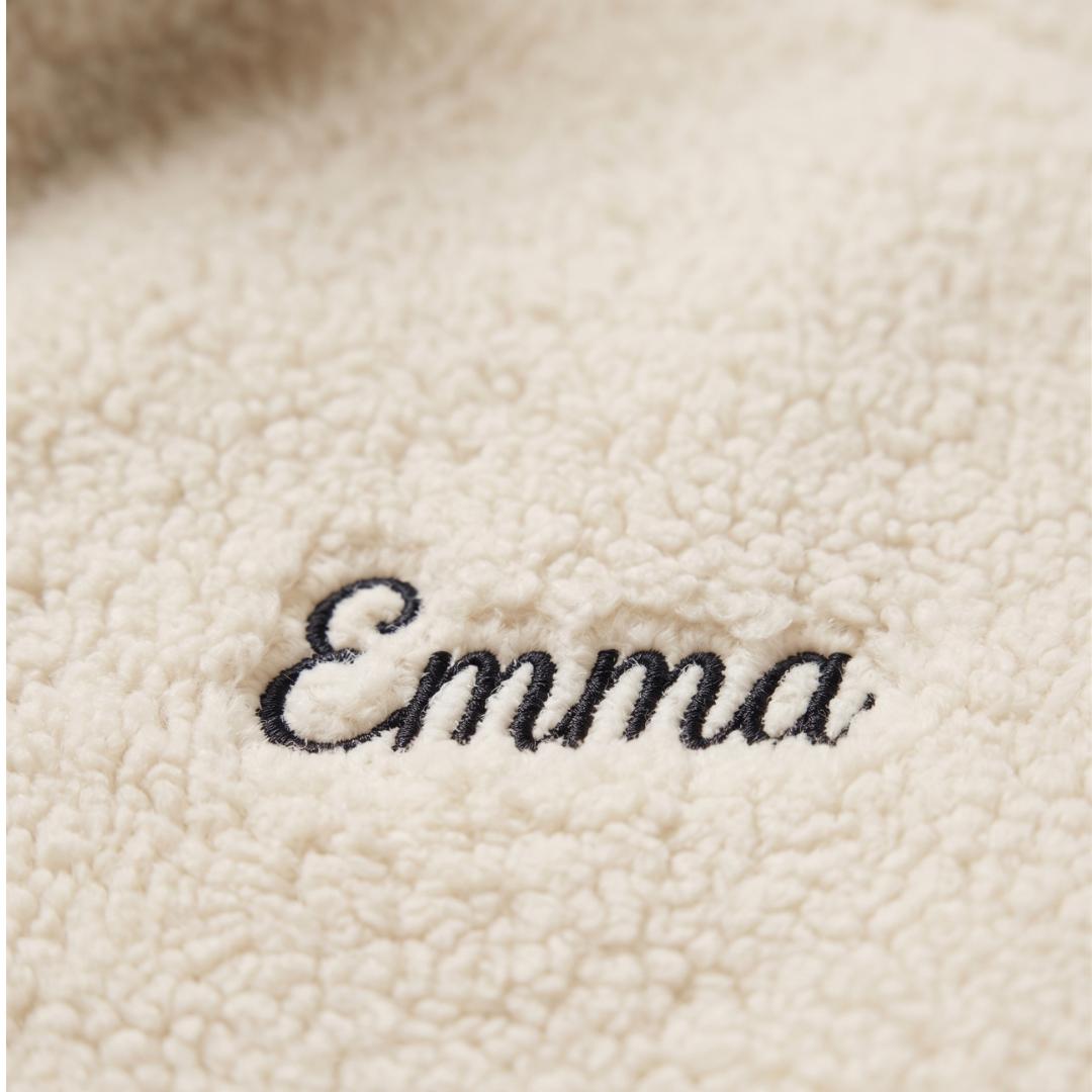 Custom Logo Quarter Zip, Sherpa Pullover, Monogram Fleece Jacket Women, Custom Sweatshirts Half Zip, Mothers Days Gift