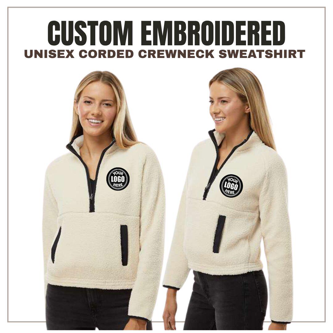 Custom Logo Quarter Zip, Sherpa Pullover, Monogram Fleece Jacket Women, Custom Sweatshirts Half Zip, Mothers Days Gift