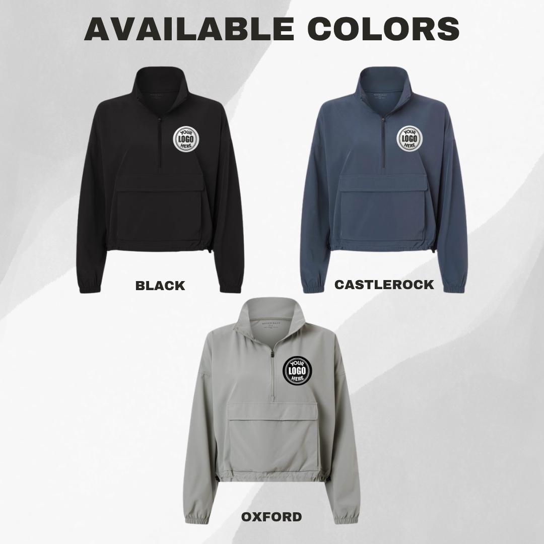 Personalized Logo Embroidered Womens Quarter Zip, Half Zip Sweatshirts, Custom Logo Jacket, Minimalist Workwear