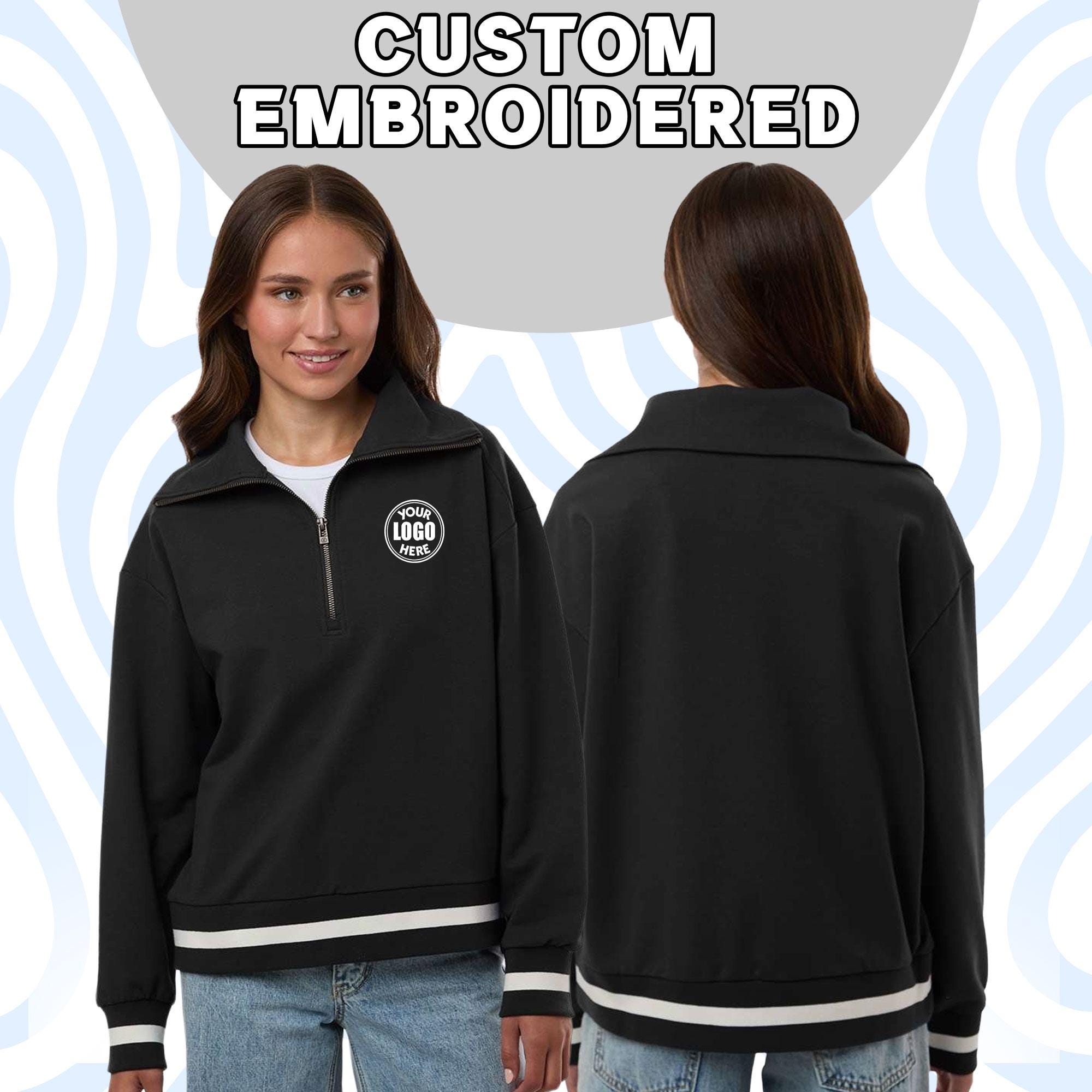 Custom Logo Quarter Zip, Customizable Sweatshirt, Team Uniforms, Personalized Logo