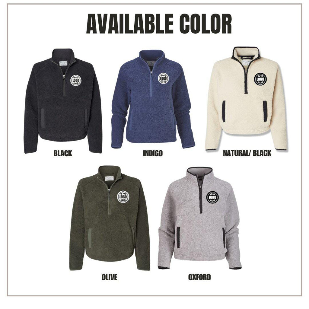 Custom Logo Quarter Zip, Sherpa Pullover, Monogram Fleece Jacket Women, Custom Sweatshirts Half Zip, Mothers Days Gift