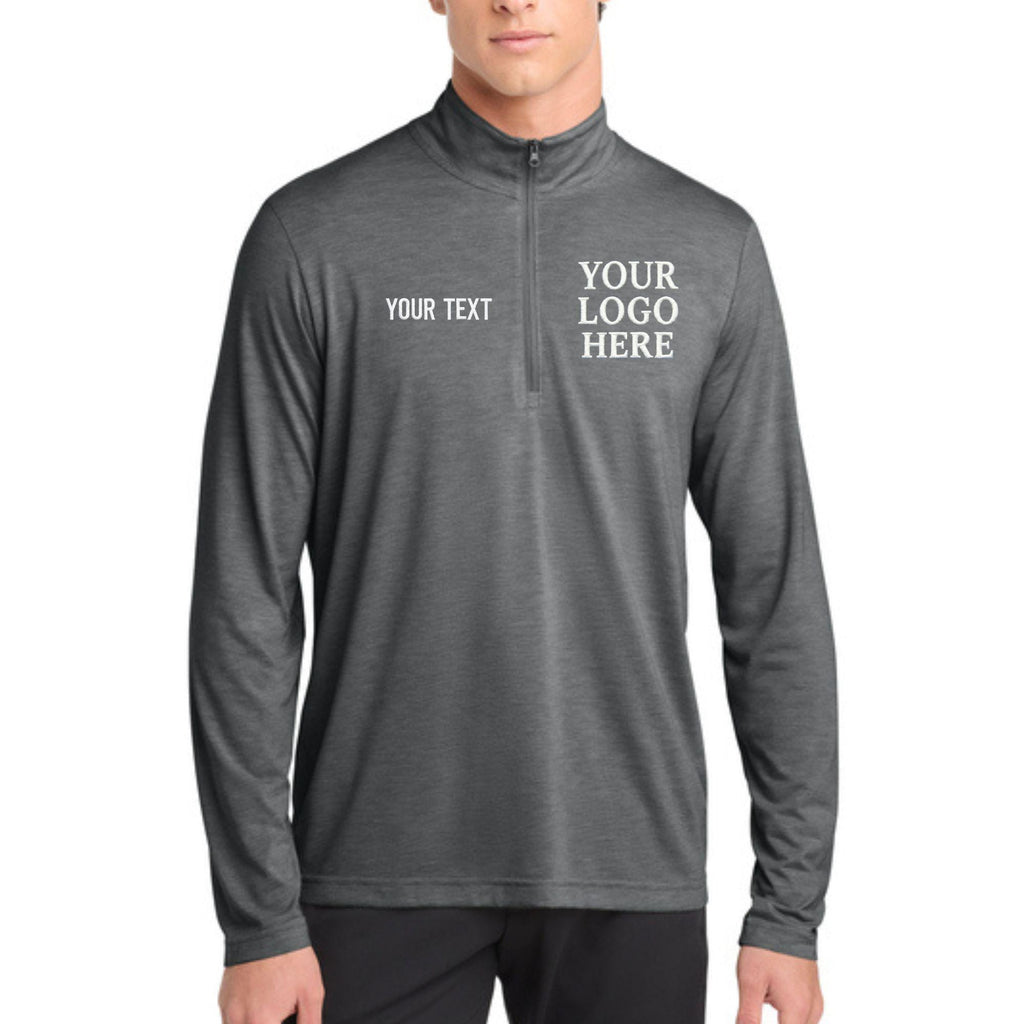 Custom Embroidered Men's 1/4-Zip | Customized Tri-Blend Quarter Zip Pullover | Moisture Wicking Sports Sweatshirt