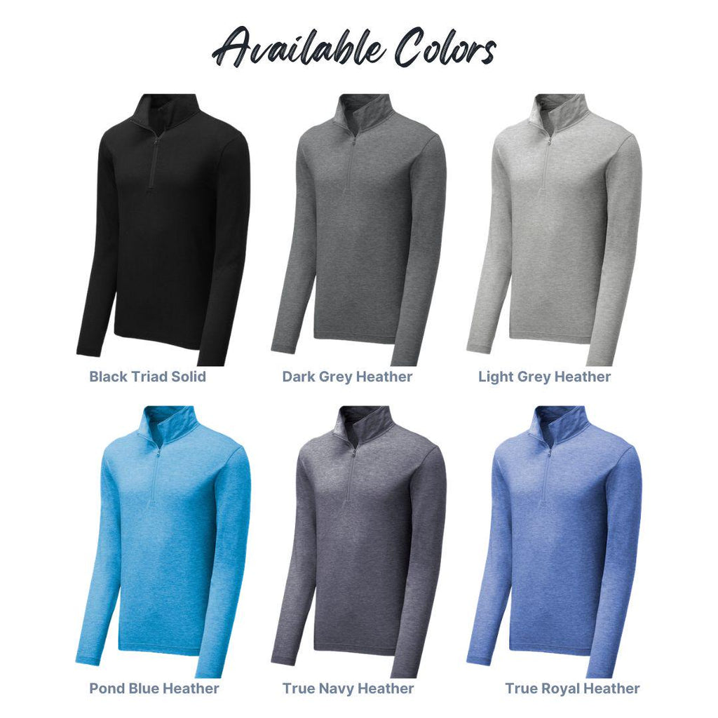 Custom Embroidered Men's 1/4-Zip | Customized Tri-Blend Quarter Zip Pullover | Moisture Wicking Sports Sweatshirt