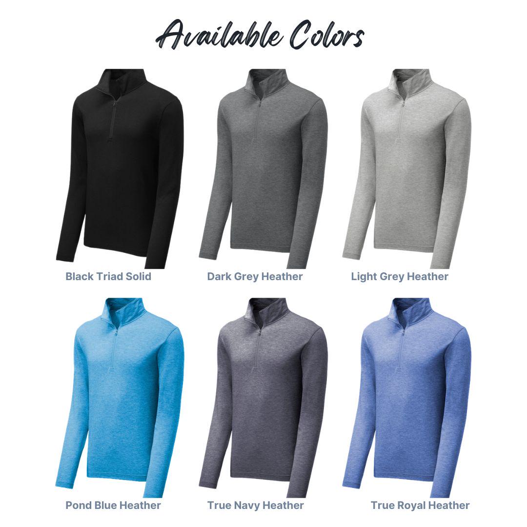 Custom Embroidered Men's 1/4-Zip | Customized Tri-Blend Quarter Zip Pullover | Moisture Wicking Sports Sweatshirt