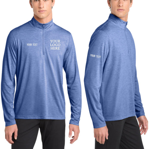 Custom Embroidered Men's 1/4-Zip | Customized Tri-Blend Quarter Zip Pullover | Moisture Wicking Sports Sweatshirt
