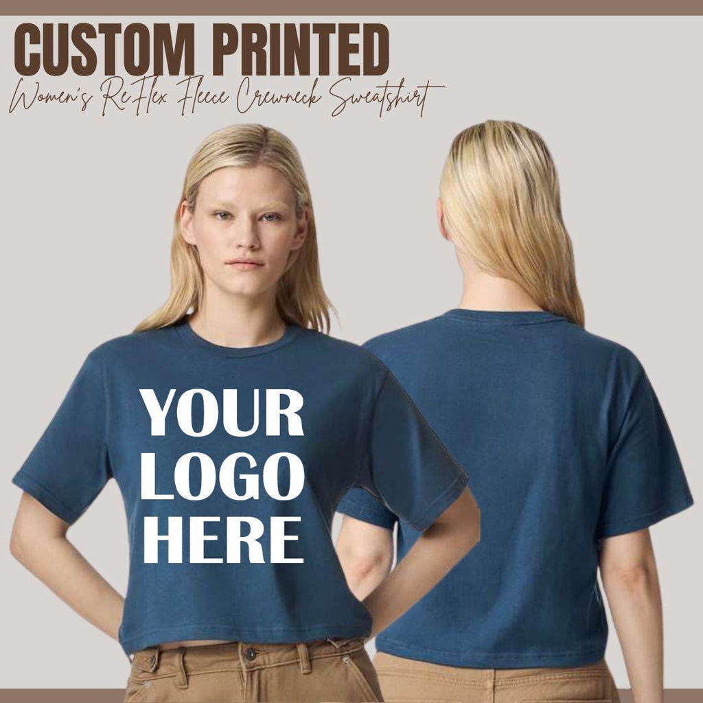 Custom Women's Boxy Tee Personalized Cotton Drop Shoulder Crop T-Shirt Graphic Shirt