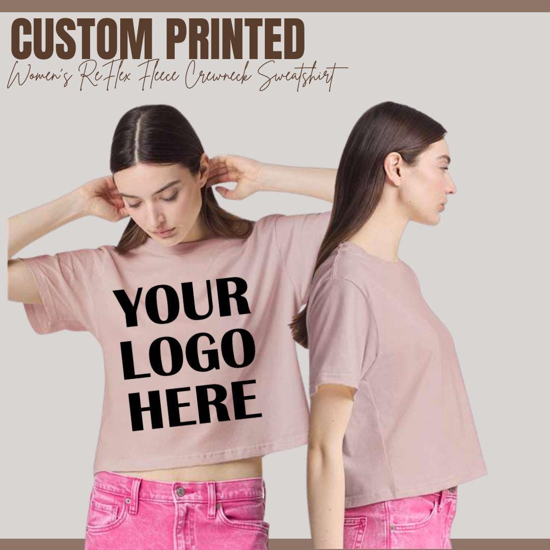 Custom Women's Boxy Tee Personalized Cotton Drop Shoulder Crop T-Shirt Graphic Shirt