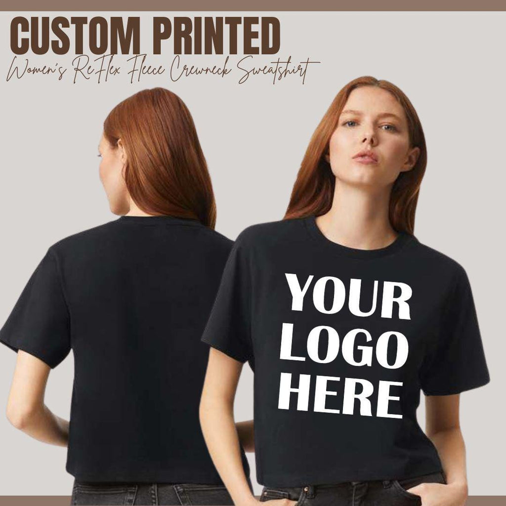 Custom Women's Boxy Tee Personalized Cotton Drop Shoulder Crop T-Shirt Graphic Shirt