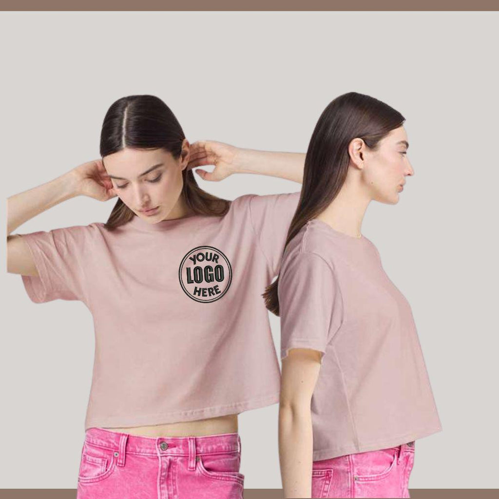 Customizable Logo Embroidered Boxy T-shirt Personalized Cotton T-Shirt Drop Shoulder Tee Custom Embroidery With 40+ Thread Color Available