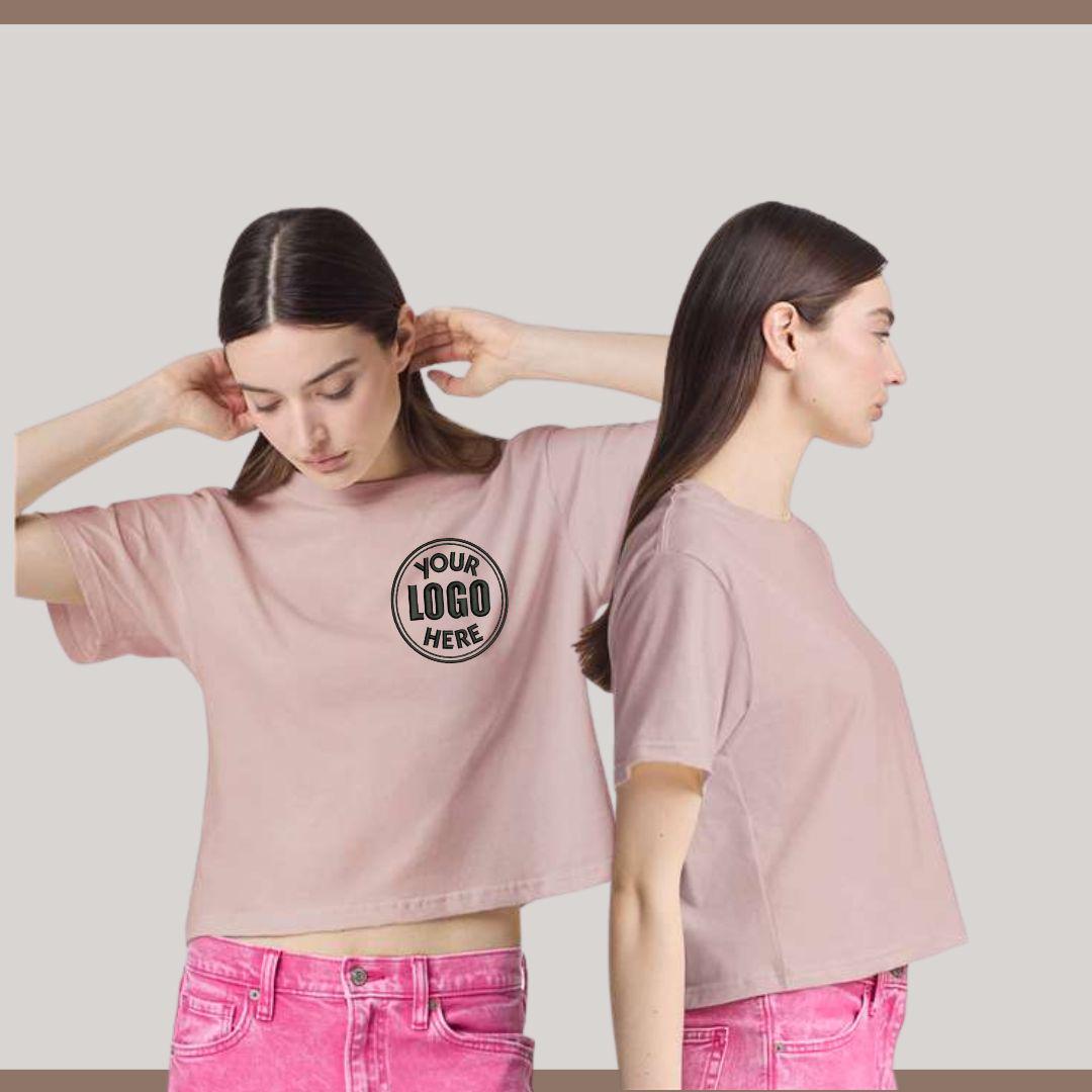 Customizable Logo Embroidered Boxy T-shirt Personalized Cotton T-Shirt Drop Shoulder Tee Custom Embroidery With 40+ Thread Color Available