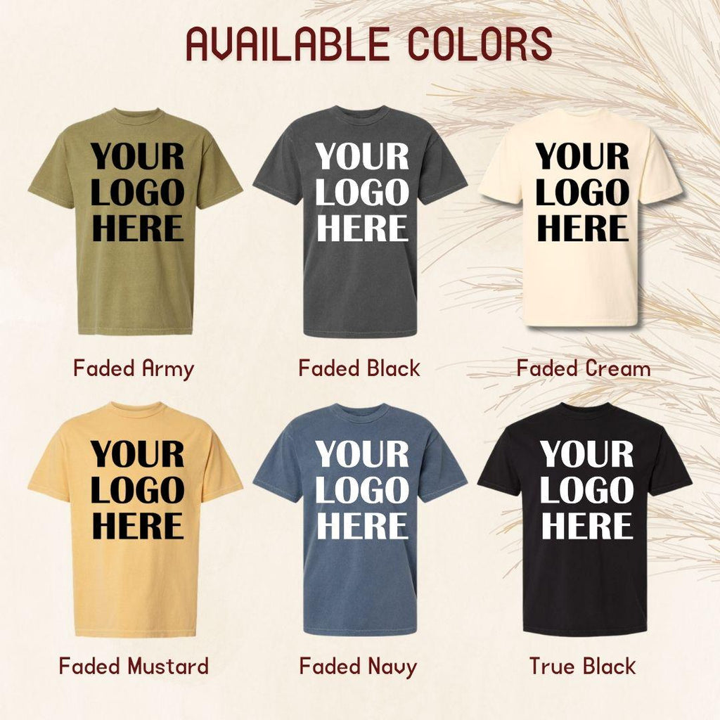 Personalized Front & Back Print T-Shirt, Custom Logo Heavyweight Tee, Garment Dyed Unisex Shirt, Custom Graphic Streetwear Tee