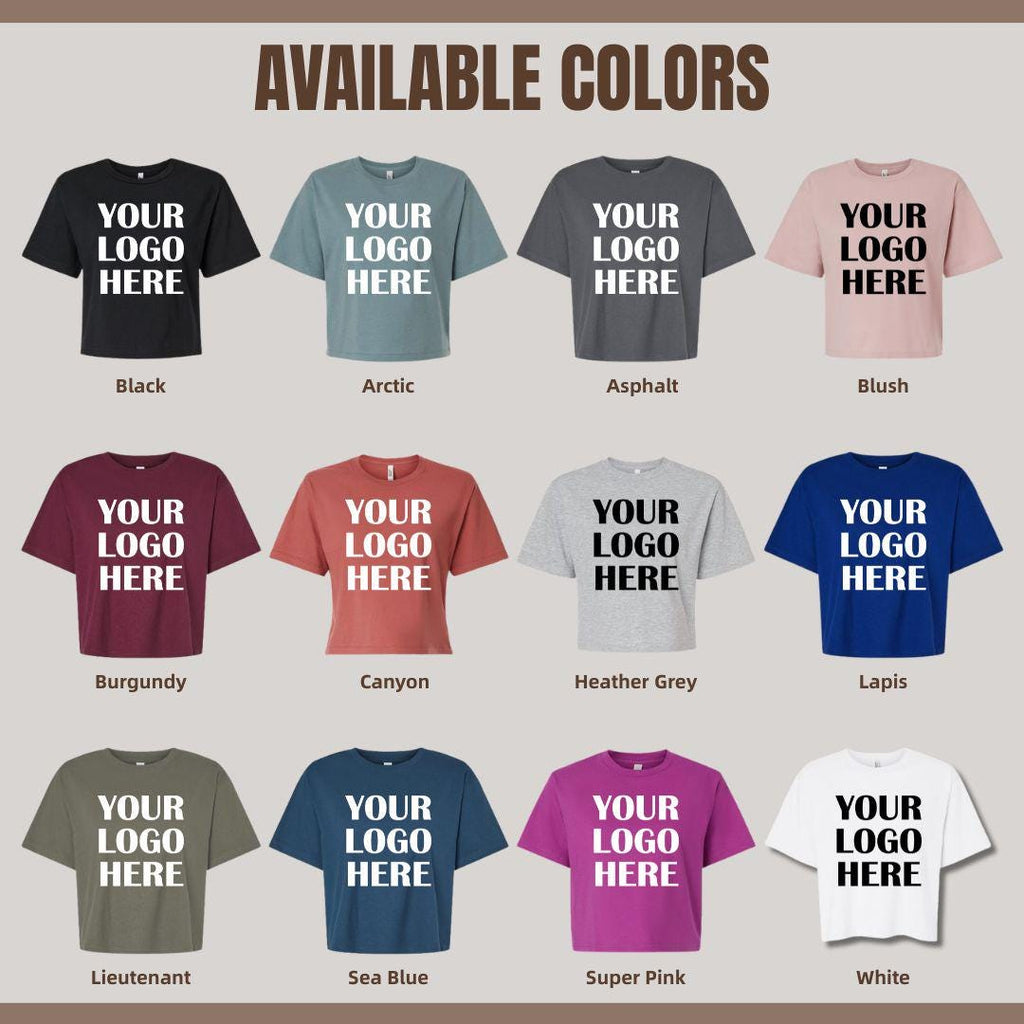 Custom Women's Boxy Tee Personalized Cotton Drop Shoulder Crop T-Shirt Graphic Shirt