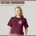 Customizable Logo Embroidered Boxy T-shirt Personalized Cotton T-Shirt Drop Shoulder Tee Custom Embroidery With 40+ Thread Color Available