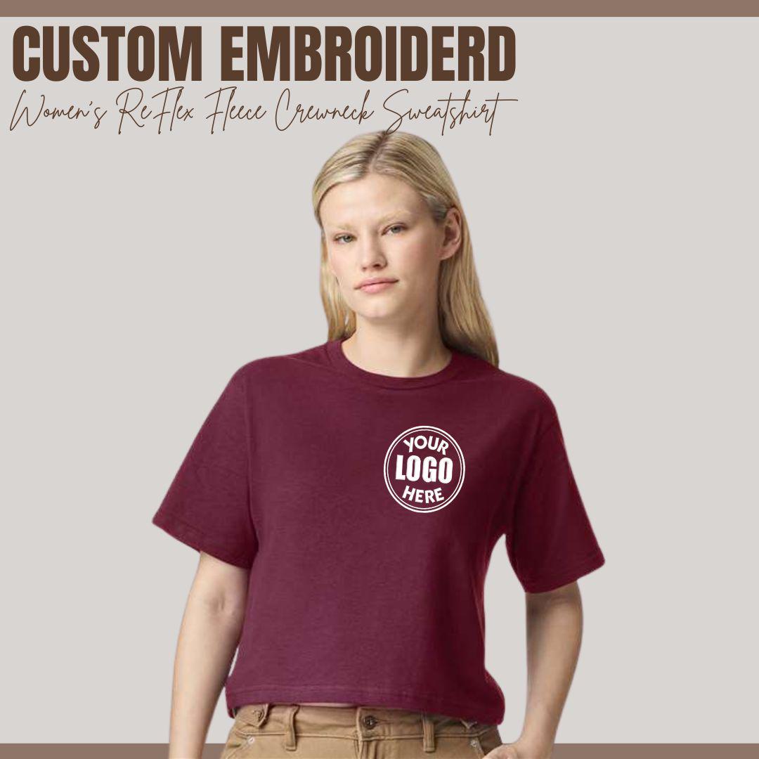 Customizable Logo Embroidered Boxy T-shirt Personalized Cotton T-Shirt Drop Shoulder Tee Custom Embroidery With 40+ Thread Color Available